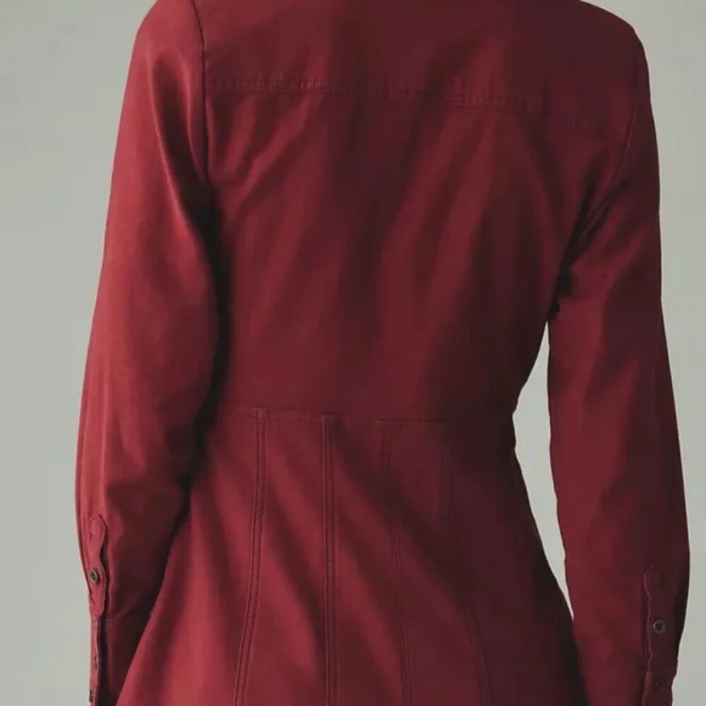 Anthropologie Pilcro Long-Sleeve V-Neck Seamed Mini Dress